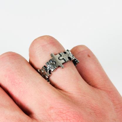 Retro Jigsaw Ring .925 Silver