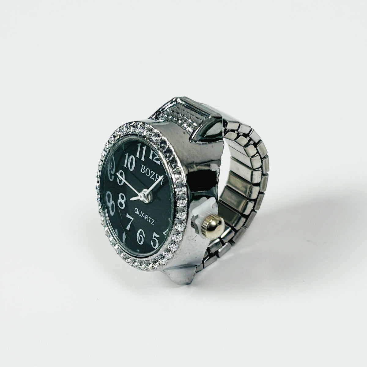 Vintage Watch Ring Bezelled Black