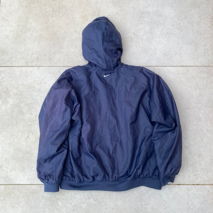 90s Nike Reversible Fleece Coat Jacket Blue Medium