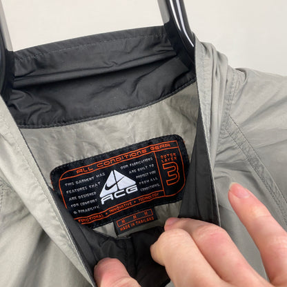 90s Nike ACG Packable Windbreaker Jacket Grey Medium