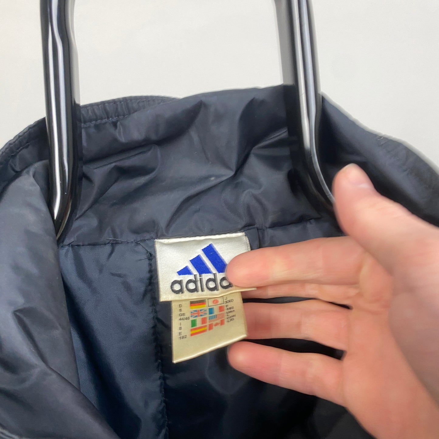 90s Adidas Puffer Jacket Blue Large