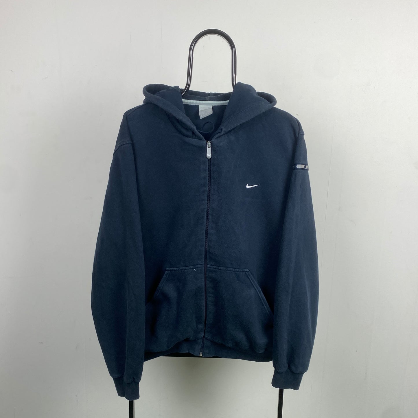 00s Nike Heavyweight Zip Hoodie Blue Large