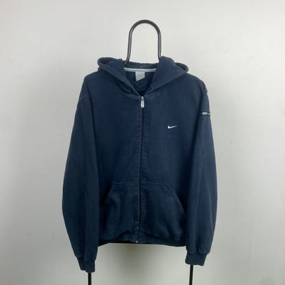 00s Nike Heavyweight Zip Hoodie Blue Large