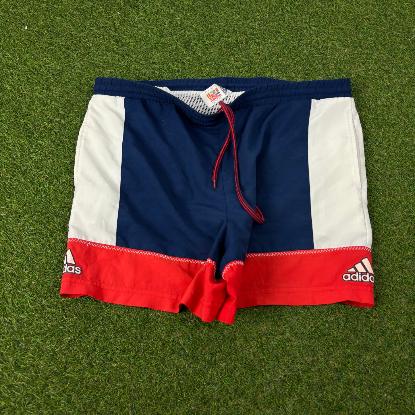 90s Adidas Swim Shorts Blue Medium