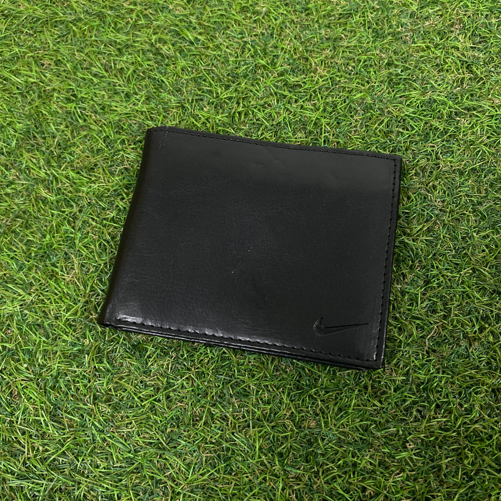 00s Nike Golf Leather Tri-Fold Wallet Card Holder Black