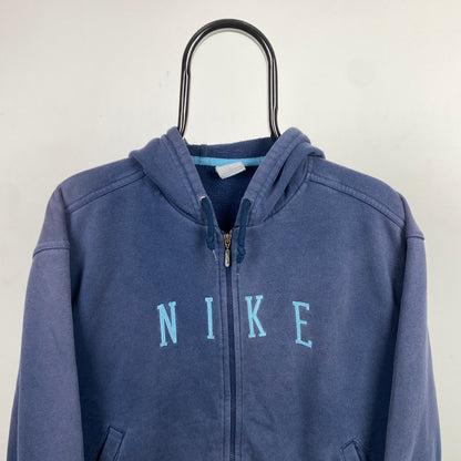 90s Nike Zip Hoodie Blue XS