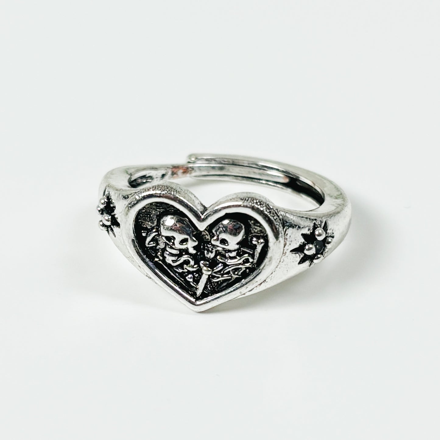 Skeleton Love Ring Silver