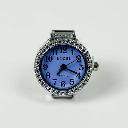 Vintage Bezelled Watch Ring Purple