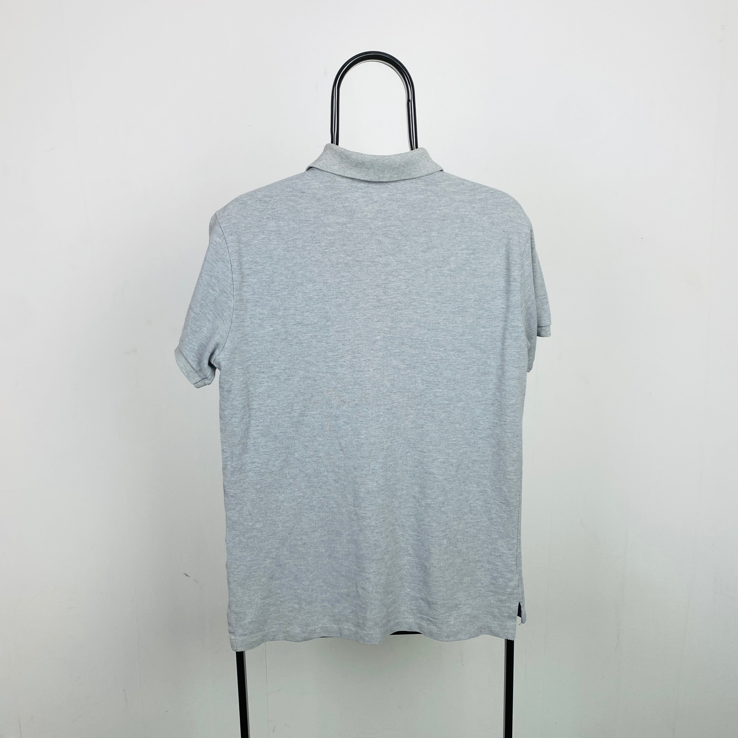 Retro Polo Ralph Lauren Polo Shirt T-Shirt Grey Medium