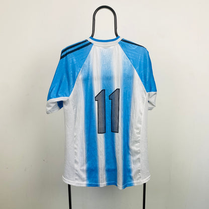 90s Adidas Argentina Football Shirt T-Shirt White XL