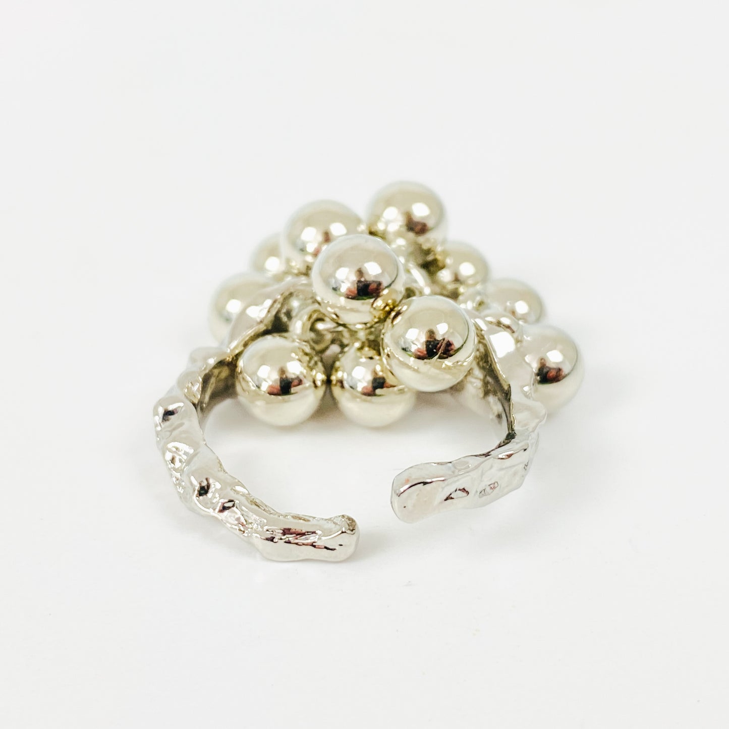 Vintage Adjustable Bubble Ring Silver