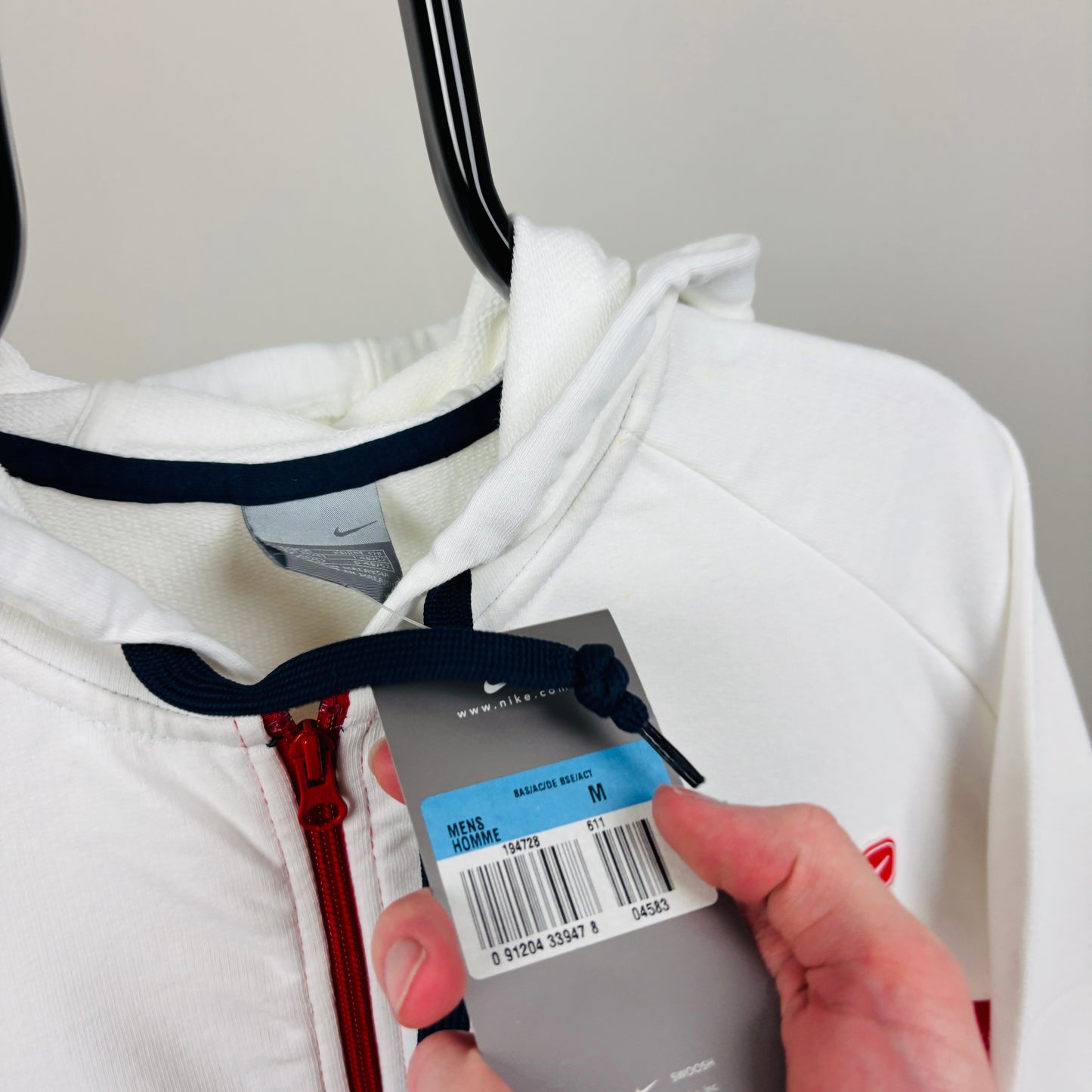 00s Nike Zip Hoodie White Medium