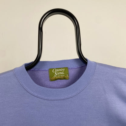 90s Owl Sweatshirt Purple Small