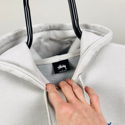 Retro 00s Stussy Hoodie White Large