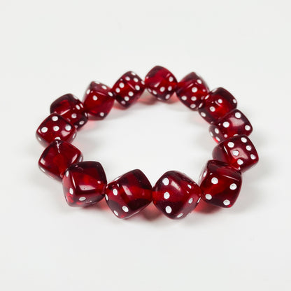 Retro Dice Bracelet Necklace Chain Red