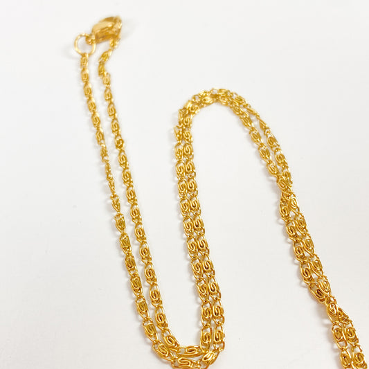 Retro Swirl Chain Link Necklace Chain Gold