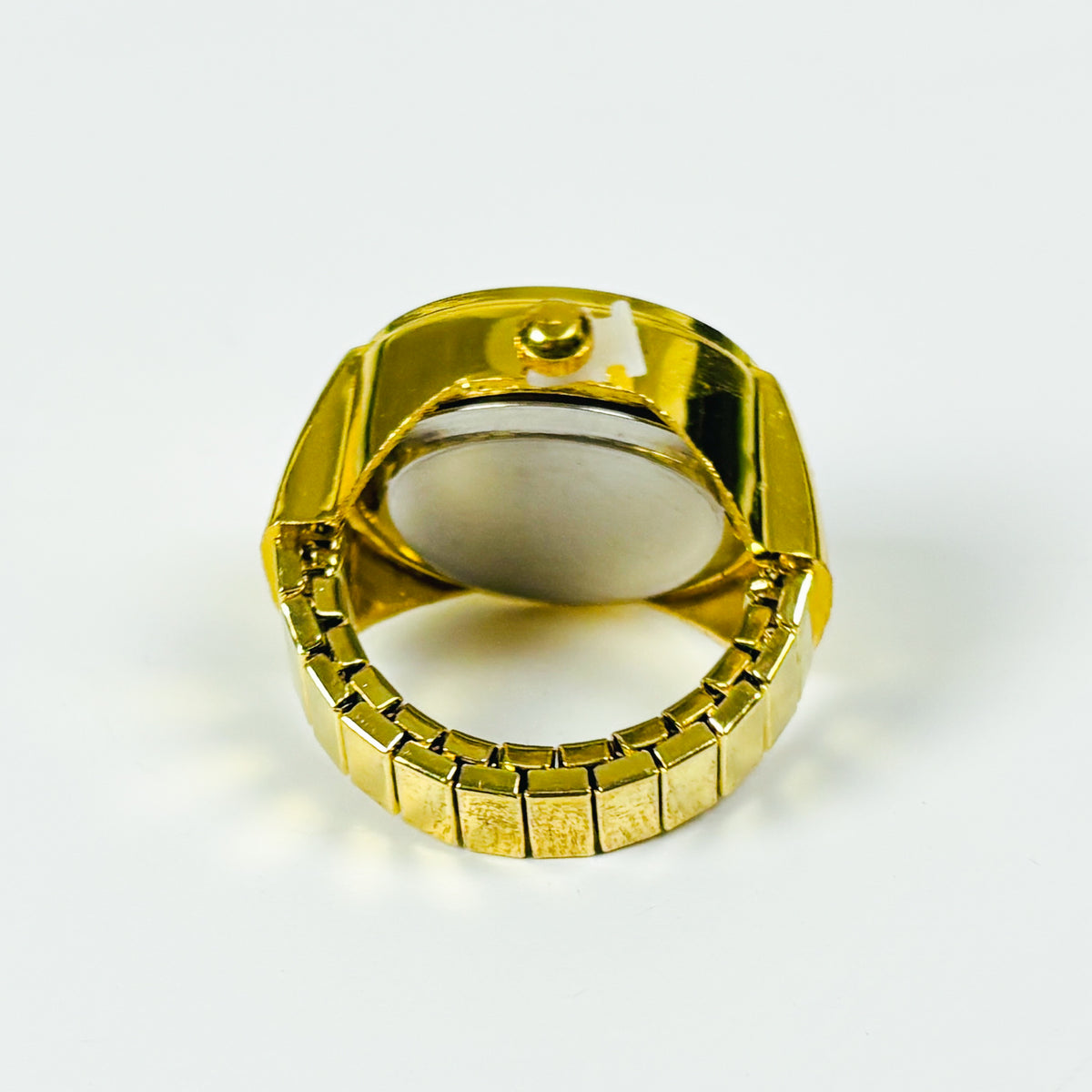 Glitter Watch Ring Gold Pink
