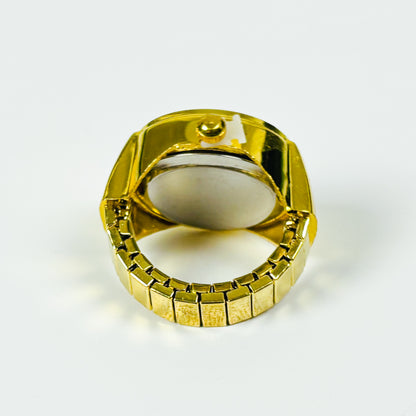 Glitter Watch Ring Gold Pink