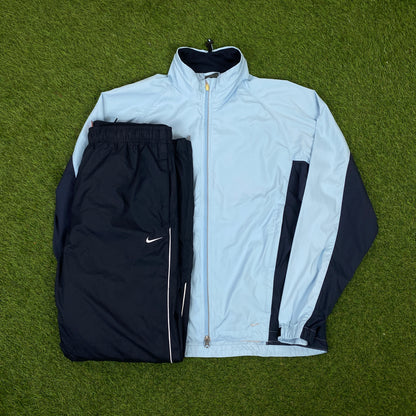 00s Nike Clima-Fit Piping Tracksuit Set Jacket + Joggers Blue XL