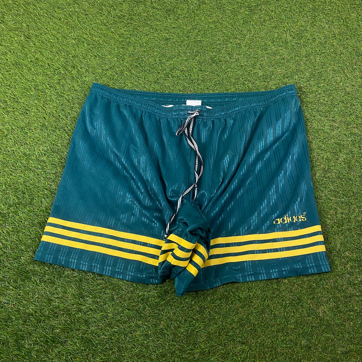 90s Adidas Football Shorts Green XL