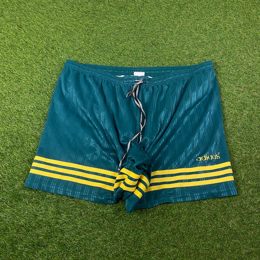 90s Adidas Football Shorts Green XL