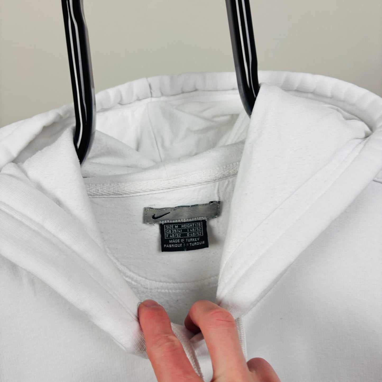 00s Nike Swoosh Hoodie White Medium