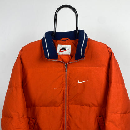 90s Nike Puffer Jacket Orange Medium