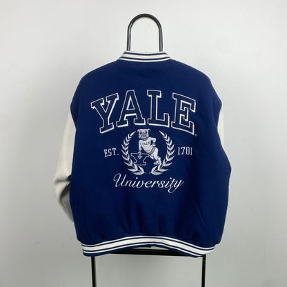 Retro Yale Varsity Wool Jacket Blue Small