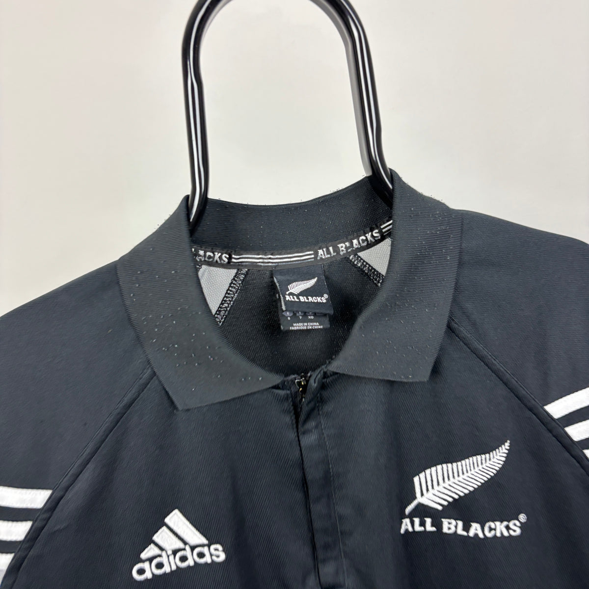 00s Adidas New Zealand All Blacks Rugby T-Shirt Black Small