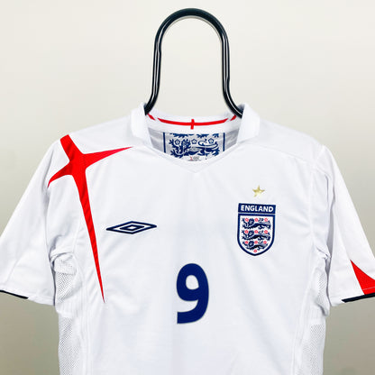Retro Umbro England Rooney Football Shirt T-Shirt White Small