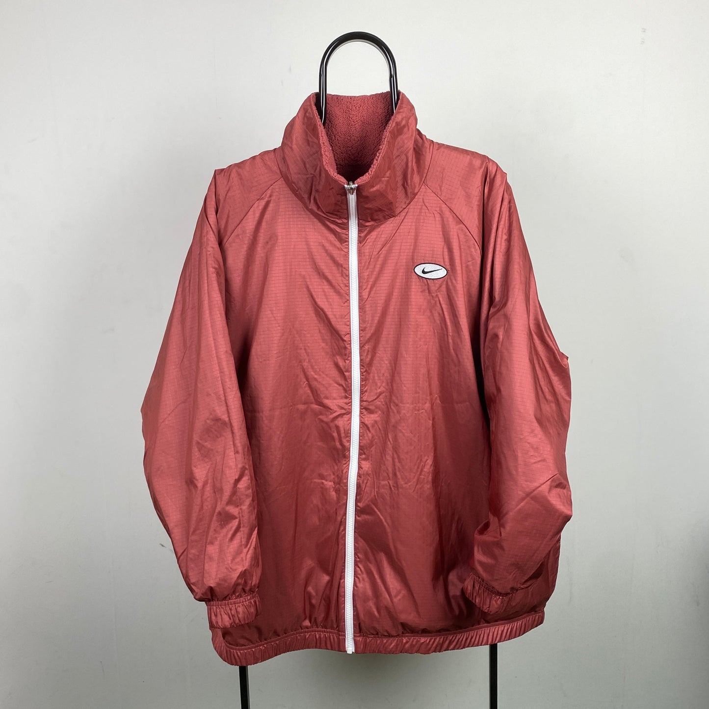 00s Nike Reversible Fleece Coat Jacket Pink XL