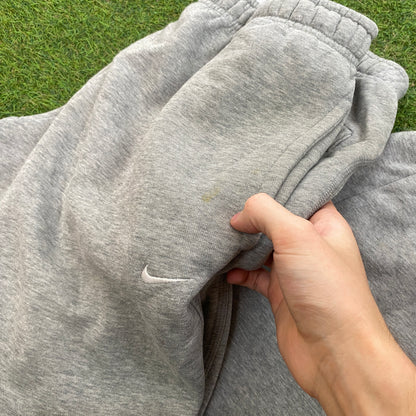 00s Nike Wide Leg Cotton Joggers Grey Small