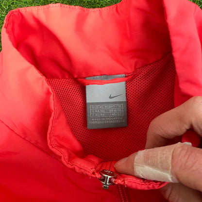 00s Nike Piping Windbreaker Tracksuit Set Jacket + Joggers Pink XL