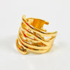 Retro Adjustable Swirl Ring Gold