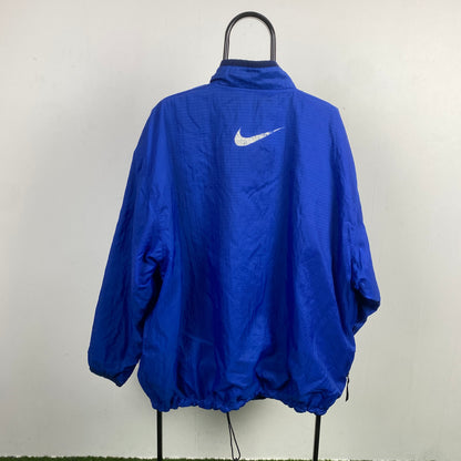 00s Nike Reversible Fleece Coat Jacket Blue XL