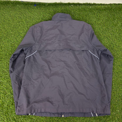 00s Nike Court Piping Windbreaker Jacket + Joggers Set Blue Medium