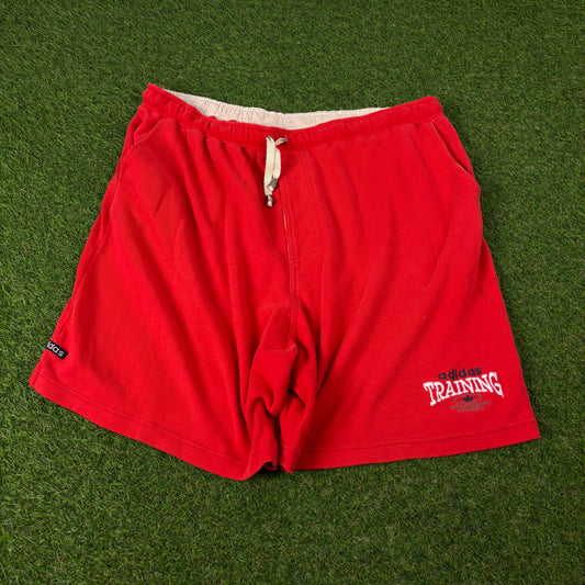 90s Adidas Training Cotton Shorts Red Large