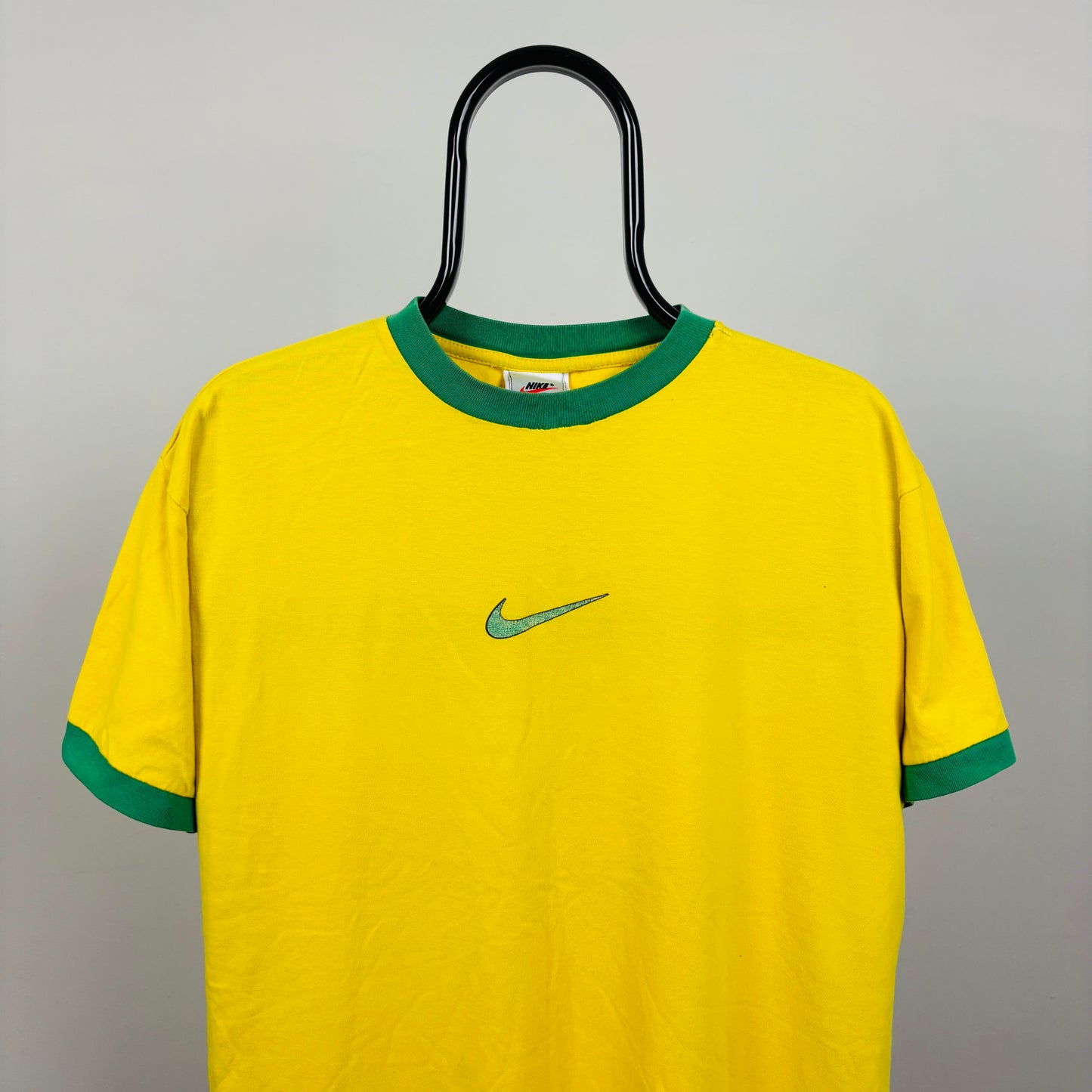 90s Nike Brazil T-Shirt Yellow Small