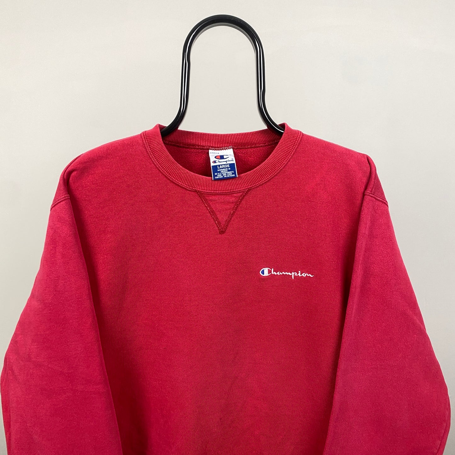 00s Champion Sweatshirt Red Large