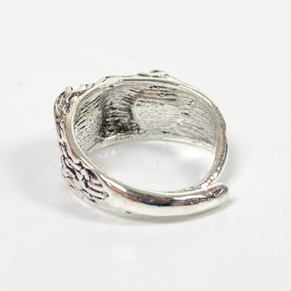 Retro Adjustable Bird Ring Silver