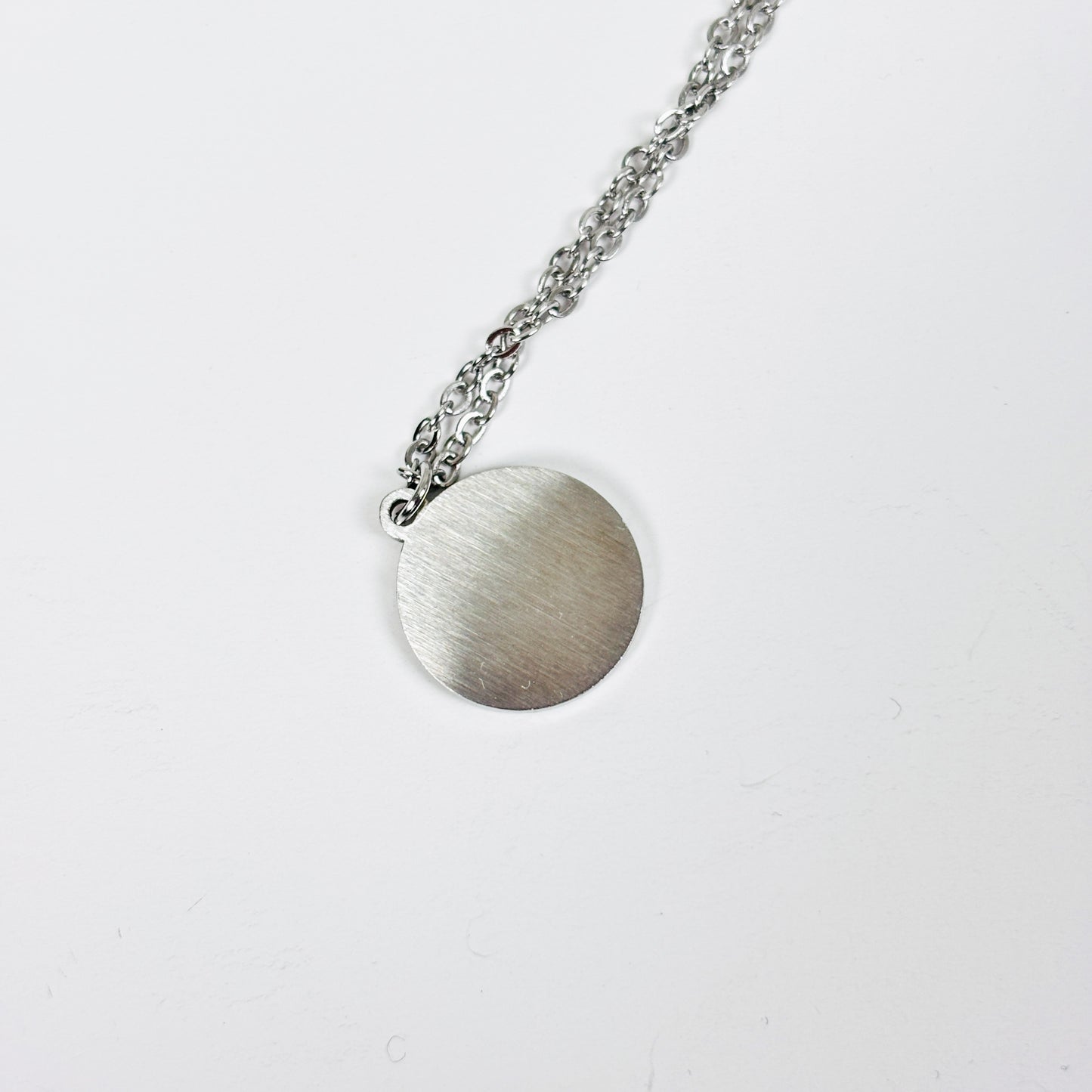 Mini Compass Necklace Chain Silver