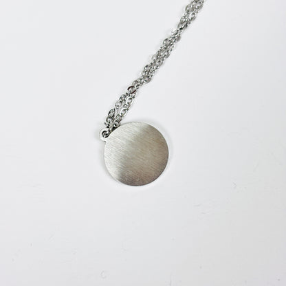 Mini Compass Necklace Chain Silver