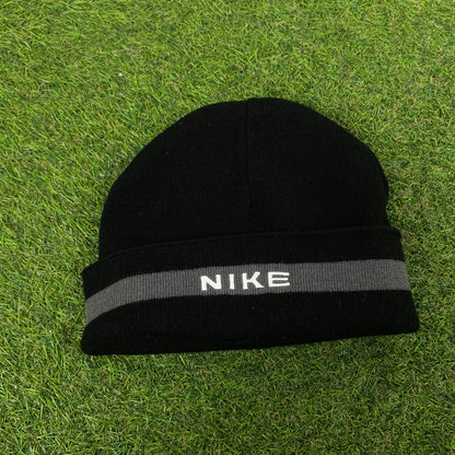 00s Nike Reversible Beanie Hat Black Grey