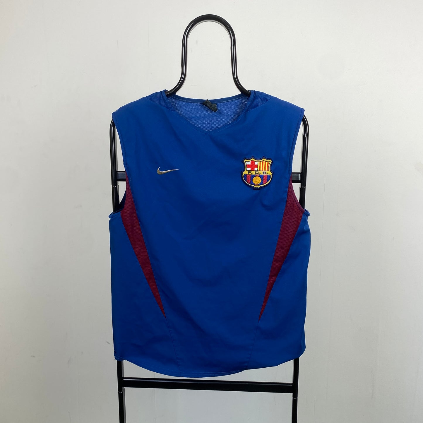 90s Nike Barcelona Football Shirt Vest T-Shirt Blue Small