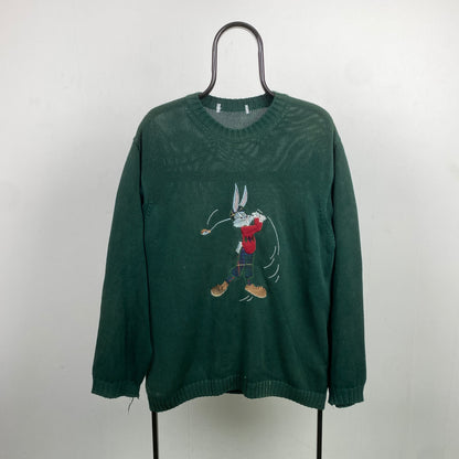 Retro 90s Bugs Bunny Golf Sweatshirt Green XL