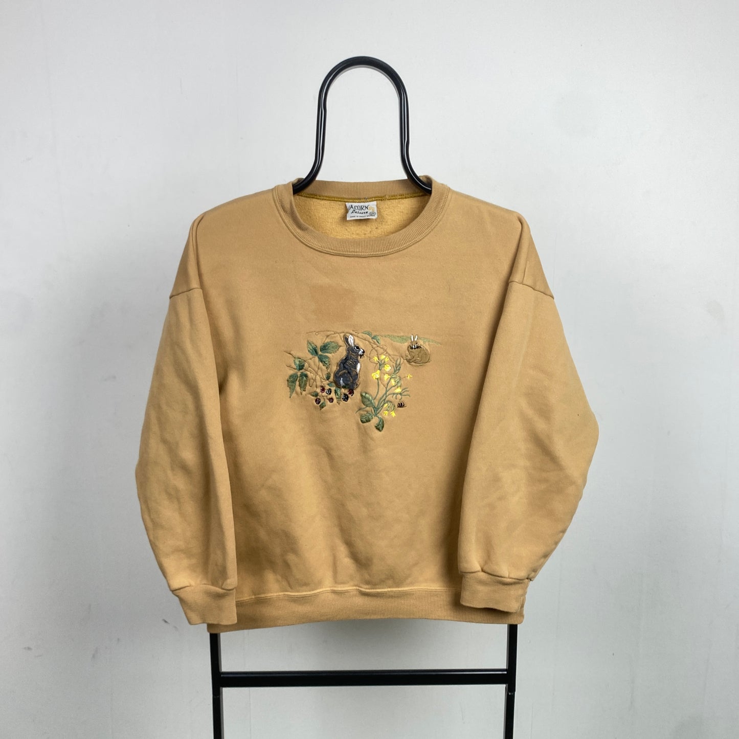 Retro 90s Rabbit Sweatshirt Brown Small