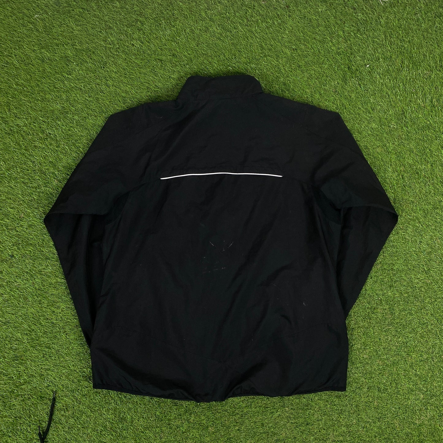 00s Nike Piping Tracksuit Jacket + Joggers Set Black Large