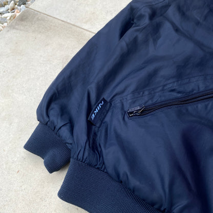 90s Nike Reversible Fleece Coat Jacket Blue Medium