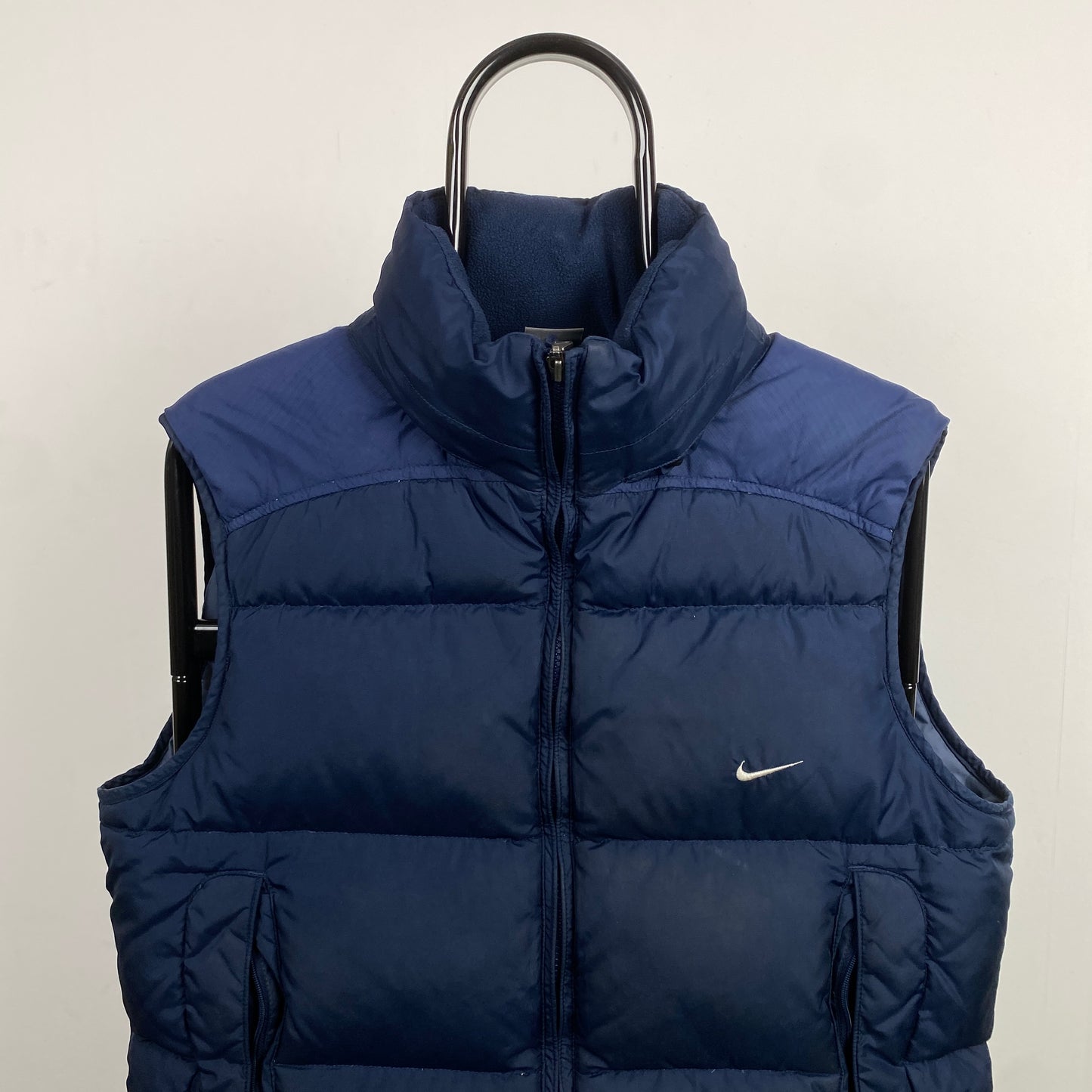 00s Nike Puffer Gilet Jacket Blue Small