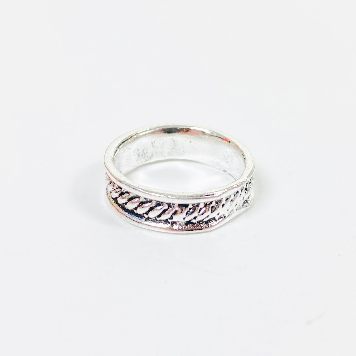 Retro Vintage Chain Ring Silver